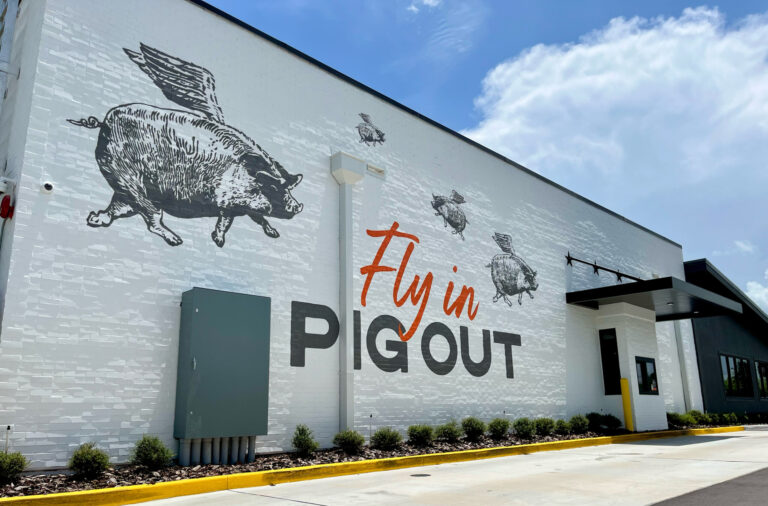 4Rivers Smokehouse BBQ Restaurant Mural Signage Lakeland Orlando A Pivotal Character artworks mural muralist hand painted signage fabrication custom
