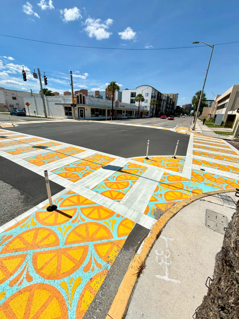 Orange Slices Downtown Orlando Intersection Mural A Pivotal Character Artworks