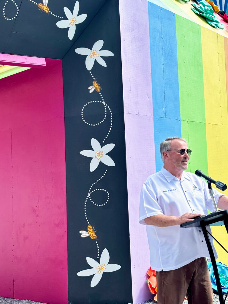 Orlando Mayor Buddy Dyer at DTO Live! Event for "There's No Place Like Home" Pride Rainbow Art Installation