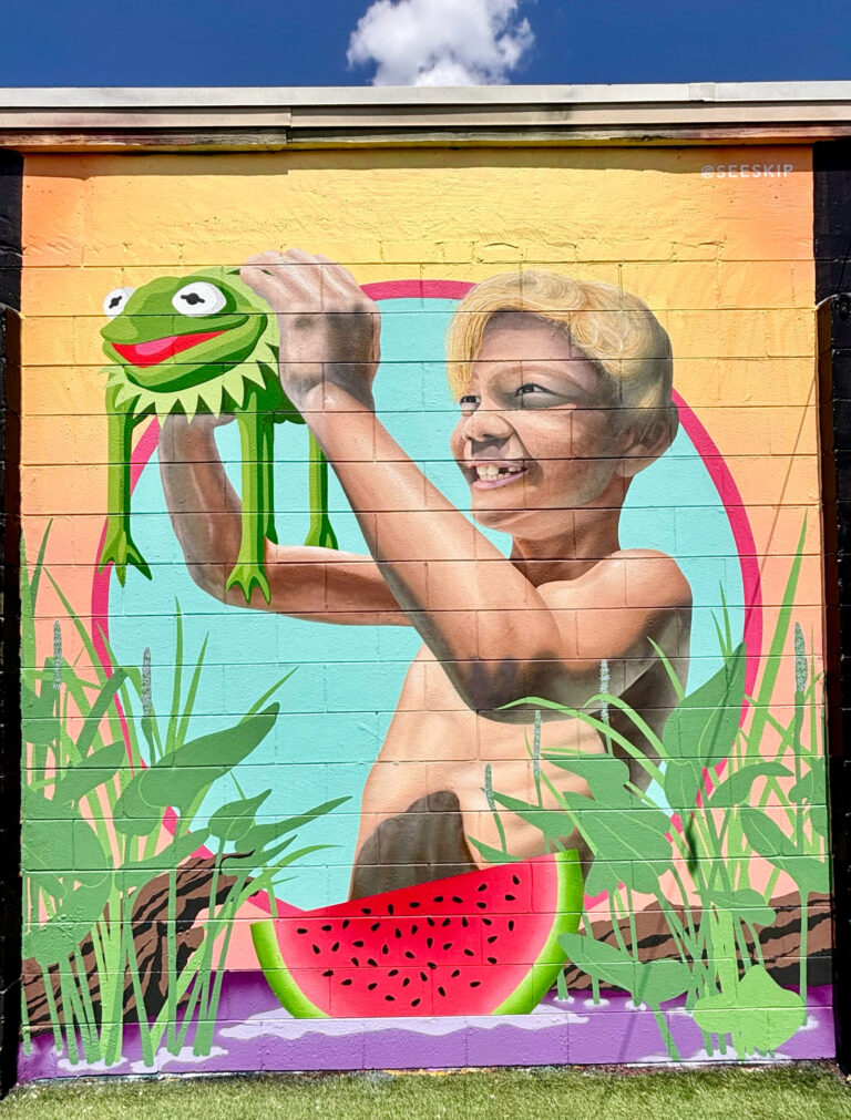 SKIP florida boy frog mural orlando springs palestine watermelon summer A Pivotal Character Artworks A Pivotal Character Artworks