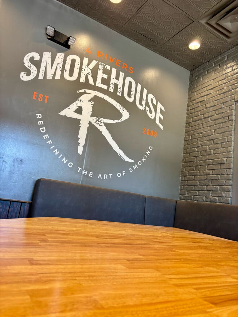 SKIP A Pivotal Character Artworks Painting Sign 4Rivers Smokehouse BBQ Mission Hand Painted Restaurant UCF University of Central Florida Orlando Signage Mural Logo Winter Park Orlando Gym Signage Mural muralist Florida Street Art Fabrication Signage Graffiti Painting SEESKIP Charity Public Art Hire Professional Nashville Miami Tampa St Petersburg Artist Hire