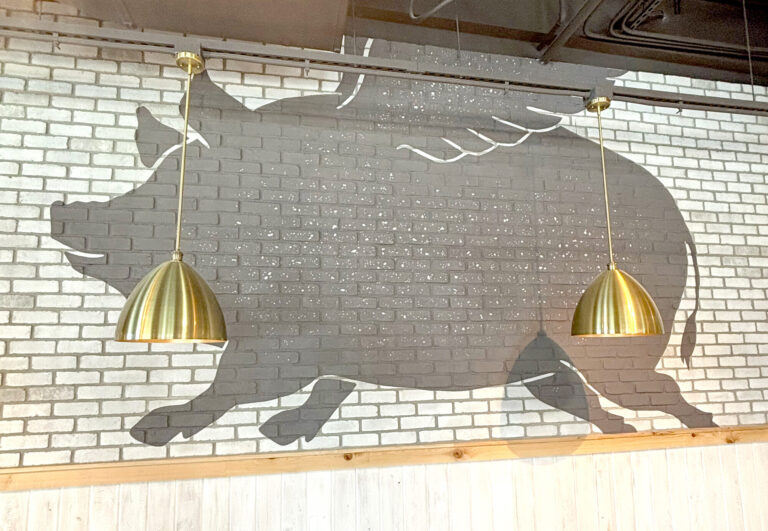 SKIP A Pivotal Character Artworks Painting Sign 4Rivers Smokehouse BBQ Mission Hand Painted Restaurant Middleton Villages Florida Orlando Signage Mural Logo