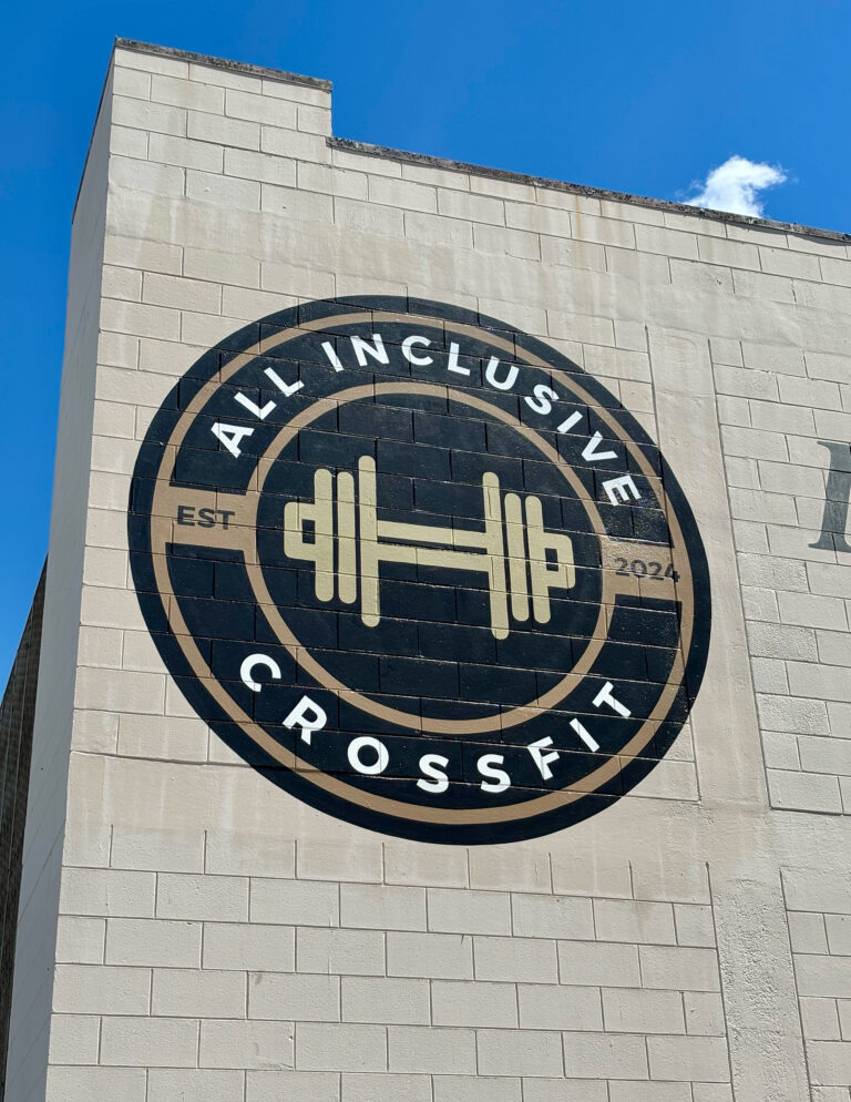 SKIP A Pivotal Character Artworks Painting Sign All Inclusive Crossfit Lombardis Seafood Winter Park Orlando Gym Signage Mural