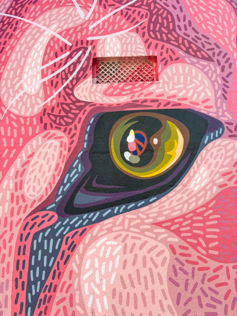 Florida Pink Panther VoLo Foundation Mural Orlando A Pivotal Character Artworks Street Art Fabrication Signage Graffiti Painting Climate Change Awareness Conservation Environment Everglades SEESKIP Charity Public Art Hire Professional Nashville Miami Tampa St Petersburg Artist Hire Muralist